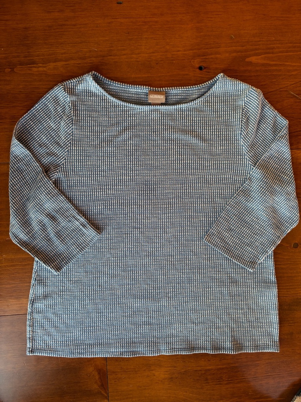 Chicos Blue 3/4 Sleeve Tee - Size Chico 2